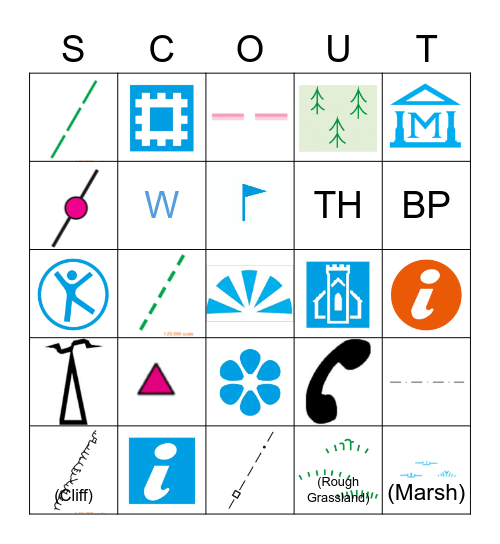 Scouts - Map Symbol Bingo Card