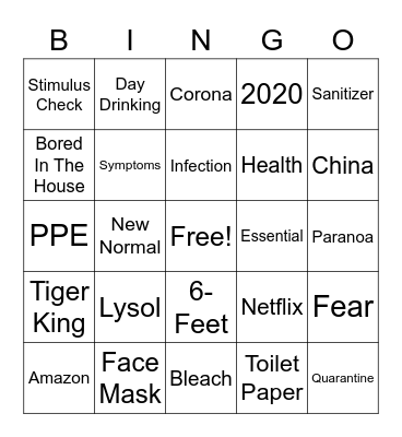 COVID Bingo Card