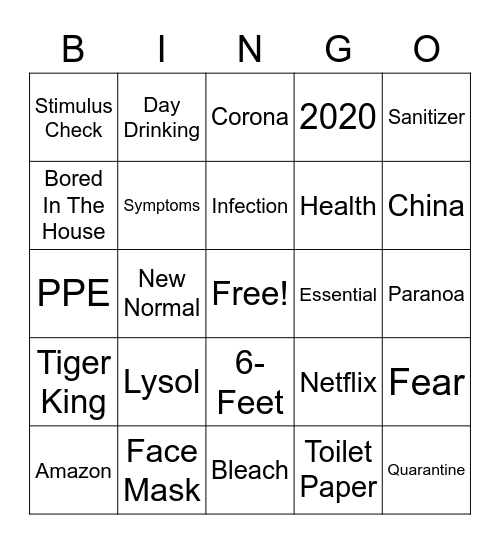 COVID Bingo Card