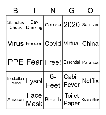 COVID GOT ME CRAZY Bingo Card