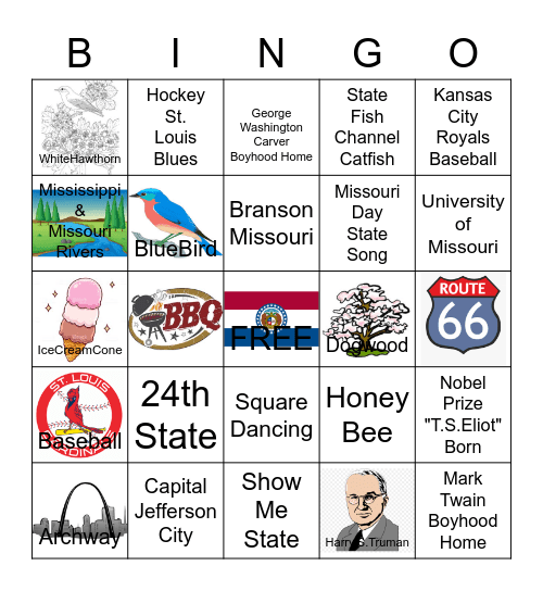 MISSOURI Bingo Card