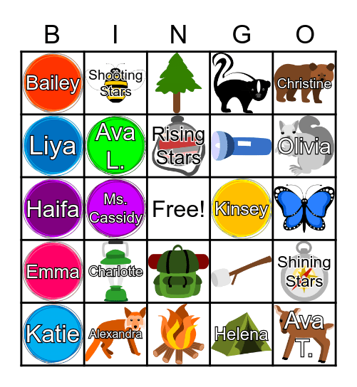 RISING STARS TEAM Bingo Card