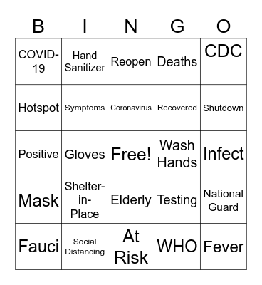 COVID-19 Bingo Card