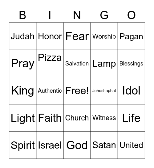 Sermon BINGO Card
