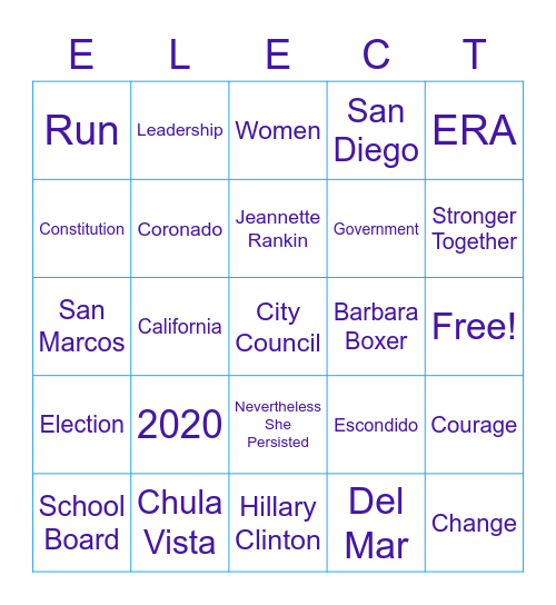 Run Women Run Bingo Card