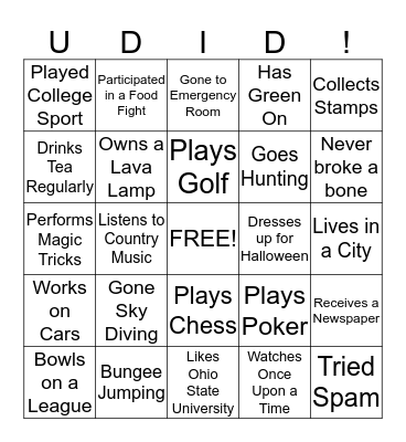 Who Done It? Bingo Card
