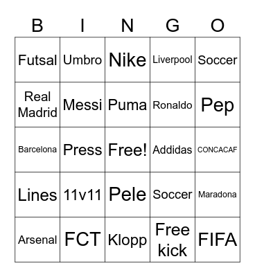 FCT Bingo Card