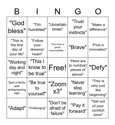 Congratulations, Kenny! Bingo Card