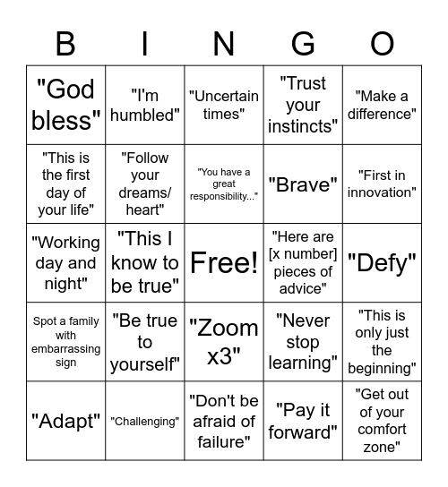 Congratulations, Kenny! Bingo Card