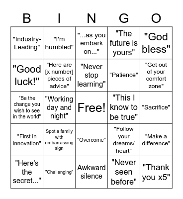 Congratulations, Kenny! Bingo Card