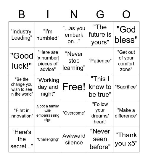 Congratulations, Kenny! Bingo Card