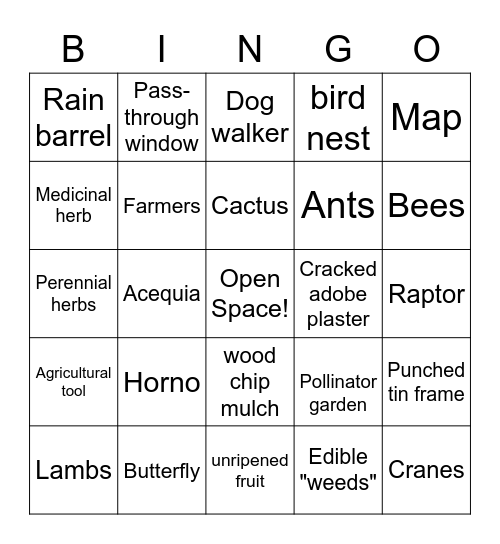 GHH Spring Sights Outdoor Bingo Card