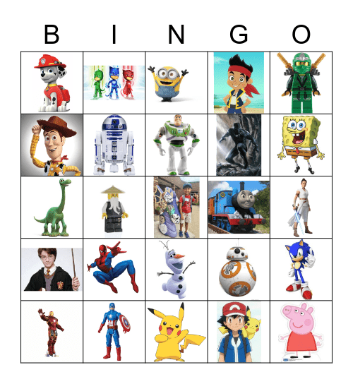 Suveer's 6th Birthday Bingo Card
