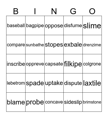 My Words - Level 4.2 Bingo Card