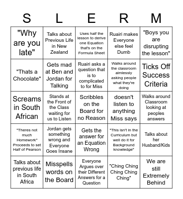 Lerm Bingoooo Bingo Card