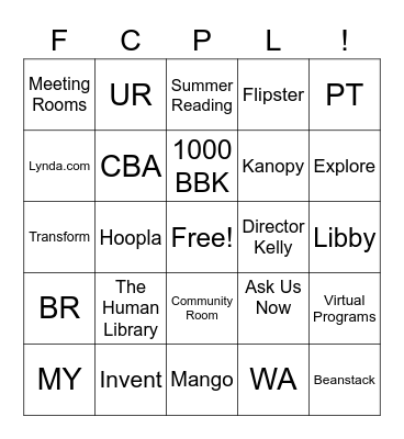 FCPL Bingo! Bingo Card