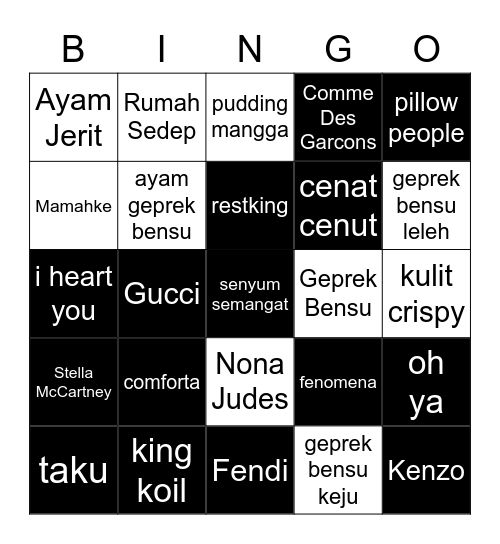 Hajoon Bingo Card