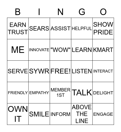Member Experience  Bingo Card