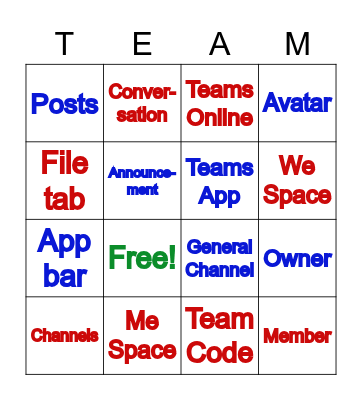 Teams Loteria Bingo Card