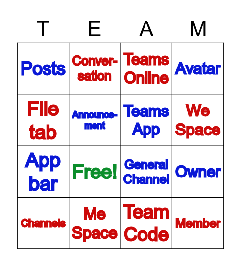 Teams Loteria Bingo Card