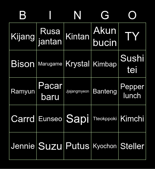 HC Bingo Card