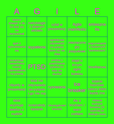 trening AGILE bingo Card