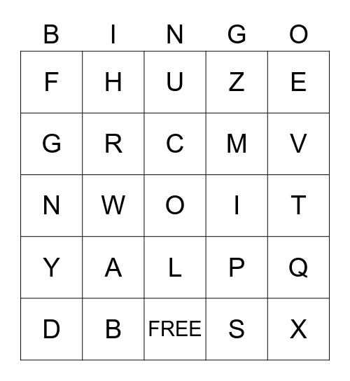 Madre with Alphabet Bingo Card