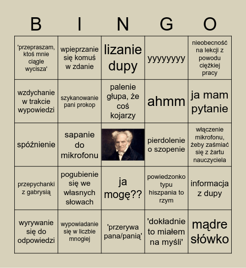 simon says Bingo Card