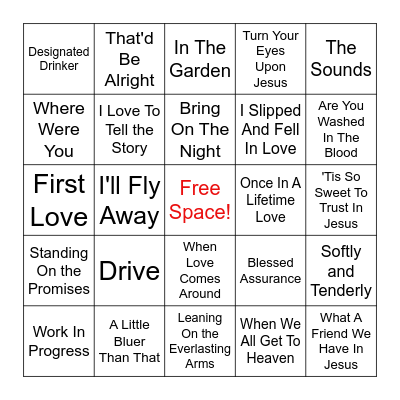 Alan Jackson Bingo Card