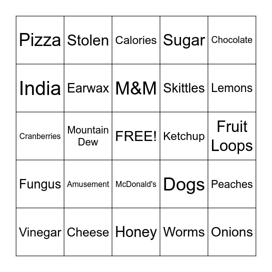 P.E. Bingo- Last one!!!!!! Bingo Card