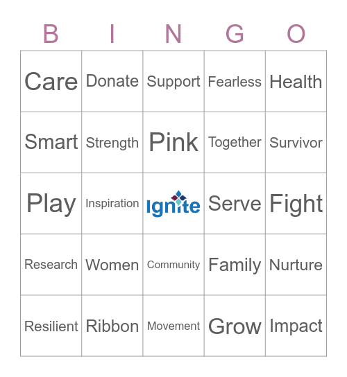 Ignite Bingo Card