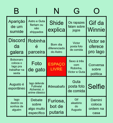Bingo do Império do Astro Bingo Card