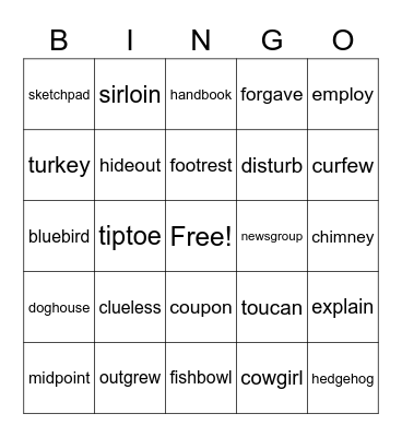 Mixed Review LA Bingo Card