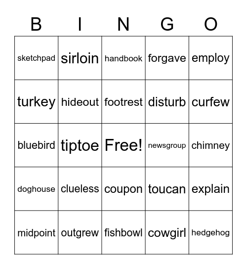 Mixed Review LA Bingo Card