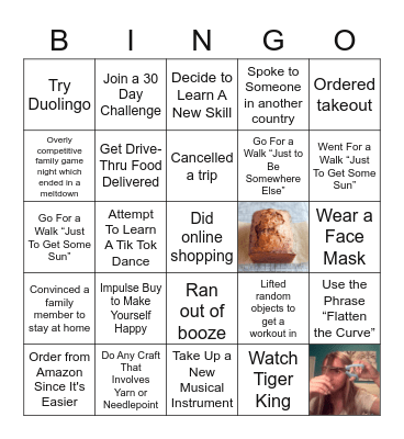 Quarantine Bingo Card