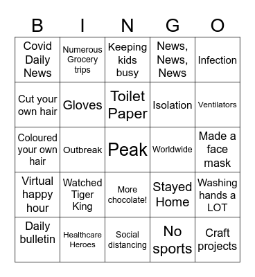 COVID Bingo Card