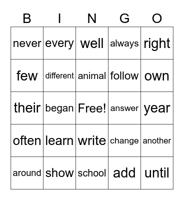 Riley's Bingo Card Bingo Card