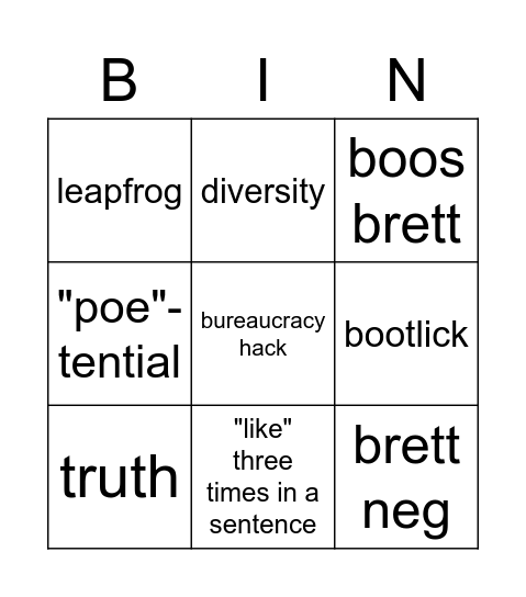 Bullshit Bingo Card