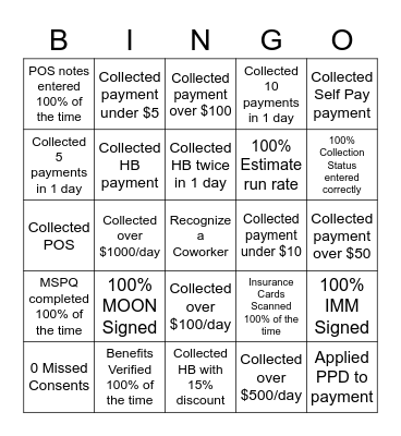 POS BINGO Card