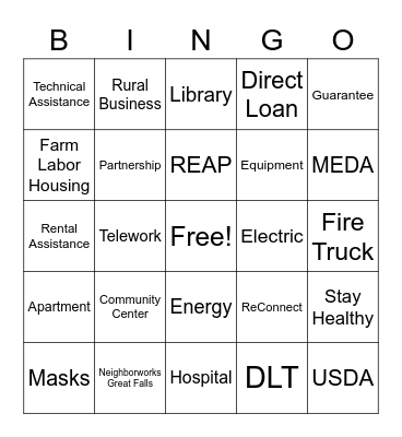 Montana RD Bingo #4 Bingo Card