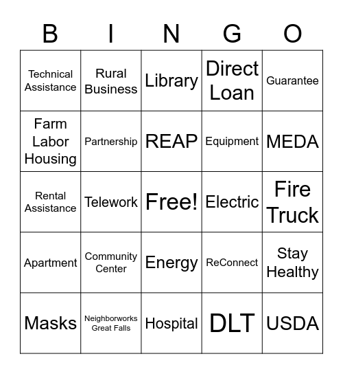 Montana RD Bingo #4 Bingo Card