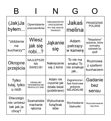 Wściekłe Gary v2 Bingo Card