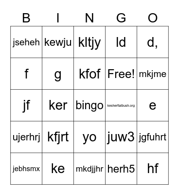 zoom meeting Bingo Card