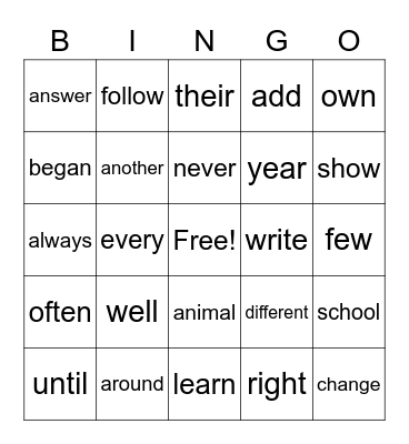 Leo's Bingo Board Bingo Card