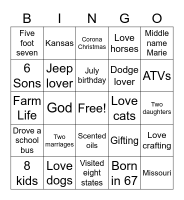 Match my Rose Bingo Card