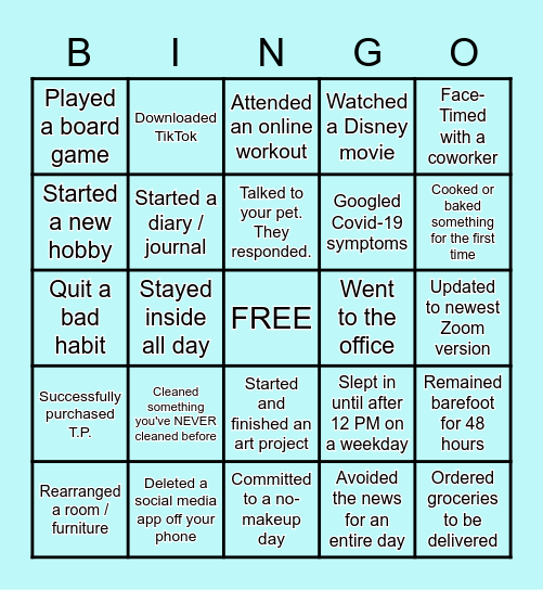AVM | Social Distant Bingo Card