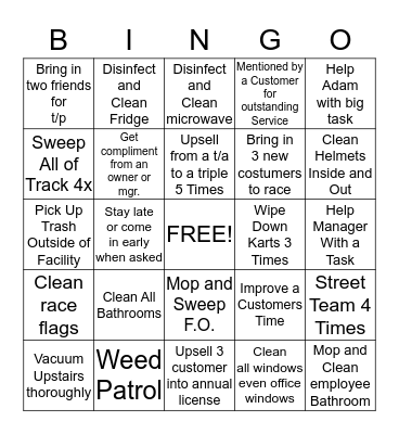 LEMANS BINGO!!! Bingo Card