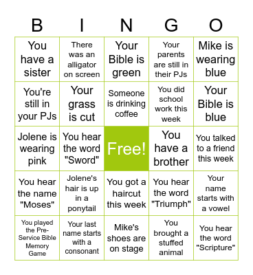CB Kids Bingo for May 31 Bingo Card