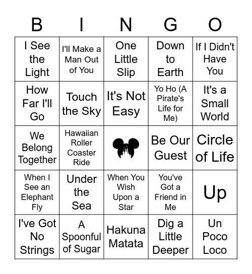 DISNEYMANIA! Bingo Card