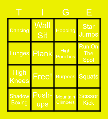 Richmond Coloured Sport Bingo Card